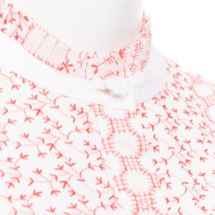 ALEXIS 2020 white pink rustikan floral guipure lace fit flare dress M