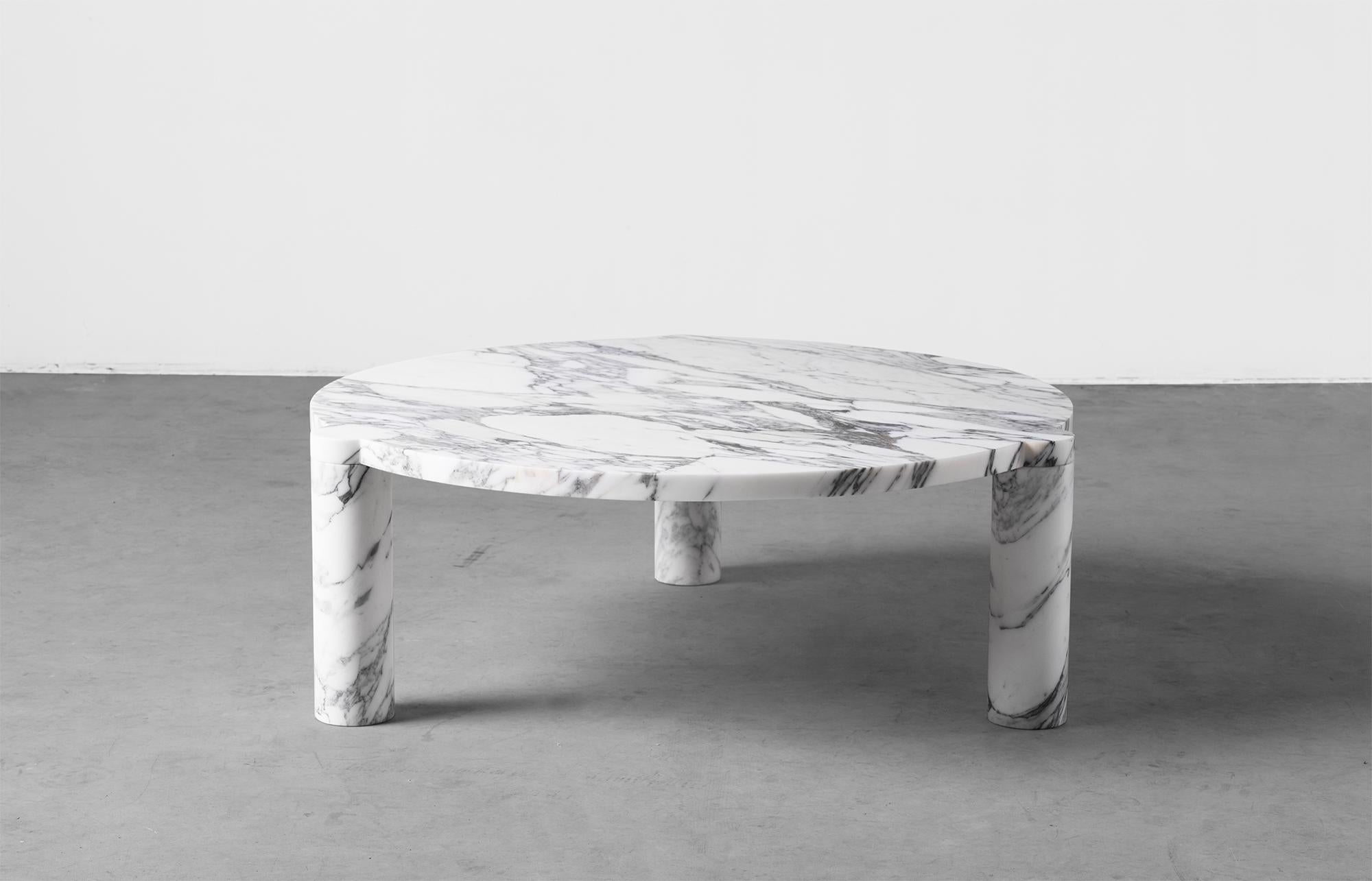 Modern Alexis 90 Arabescato Marble Coffee Table by Agglomerati For Sale
