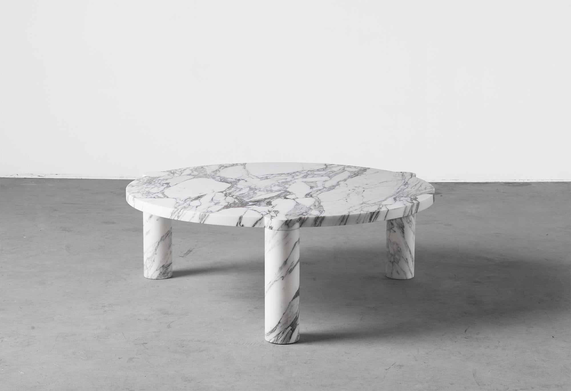 Italian Alexis 90 Arabescato Marble Coffee Table by Agglomerati For Sale
