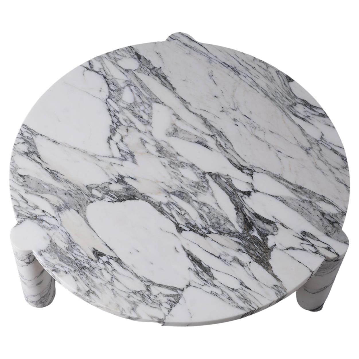 Alexis 90 Arabescato Marble Coffee Table by Agglomerati For Sale