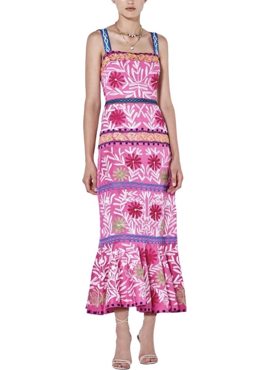 Alexis Alora Embroidered Midi Dress -Size Medium 6