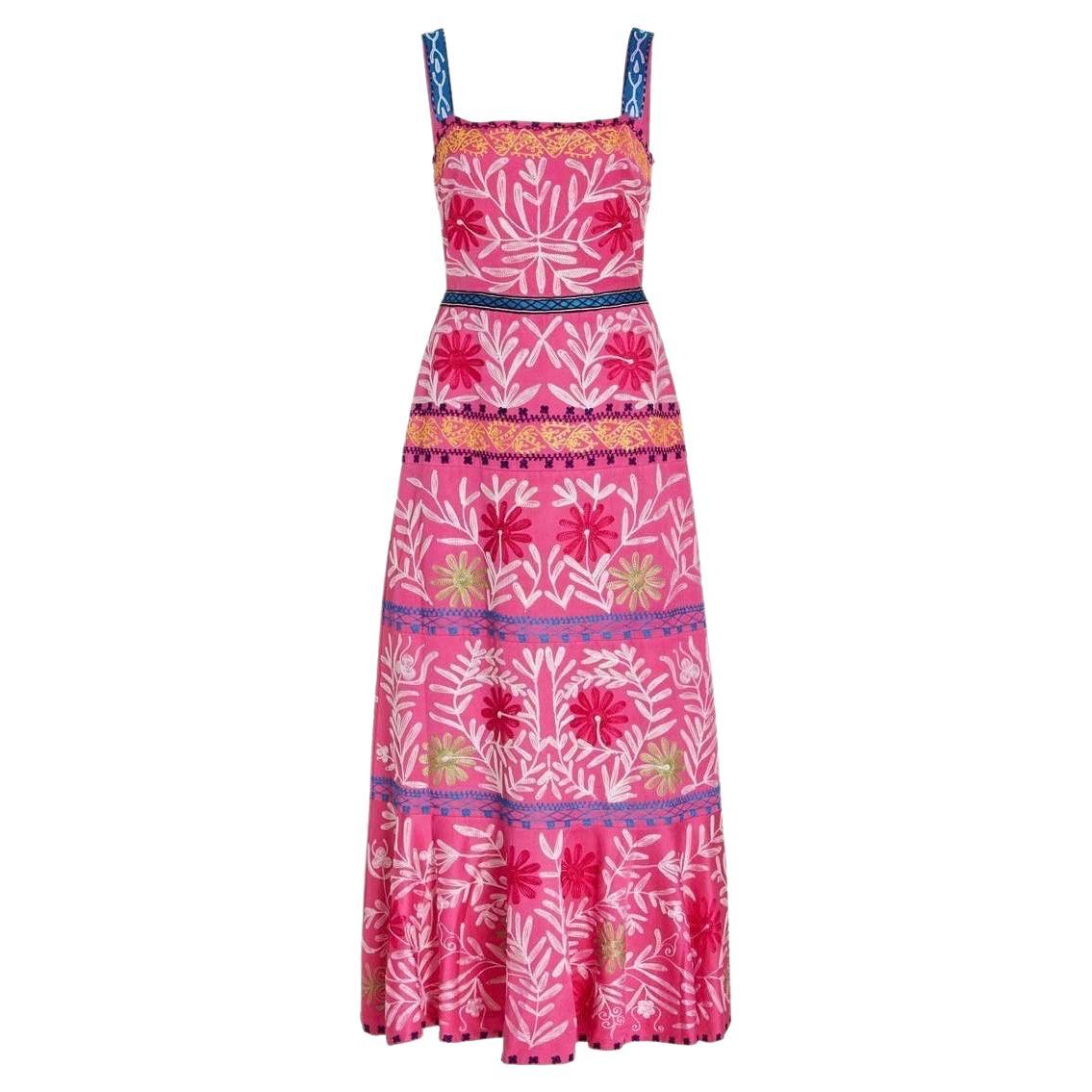 Alexis Alora Embroidered Midi Dress -Size Medium For Sale at 1stDibs