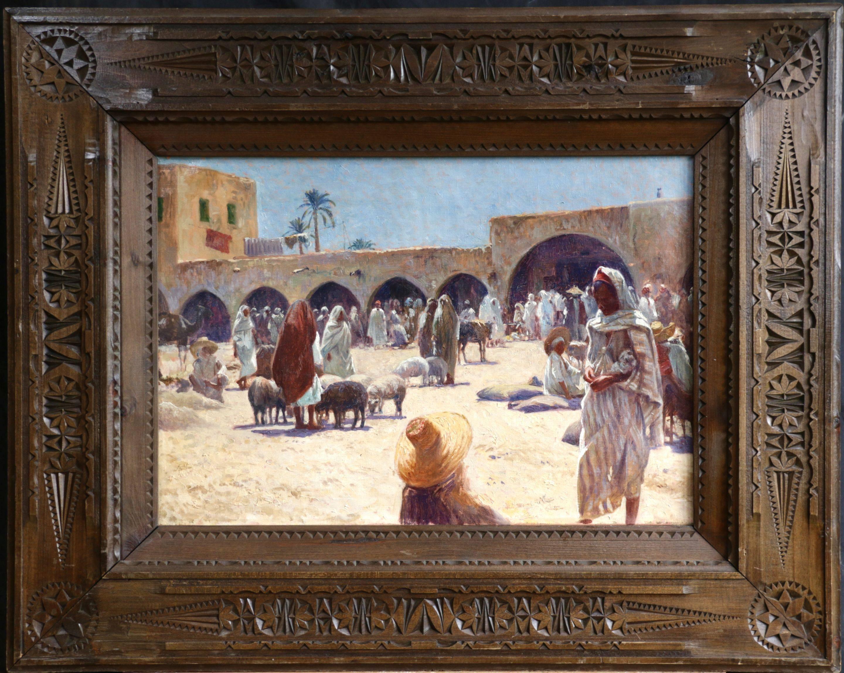 Market at Gabes - Tunisia - Painting by Alexis Auguste Delahogue