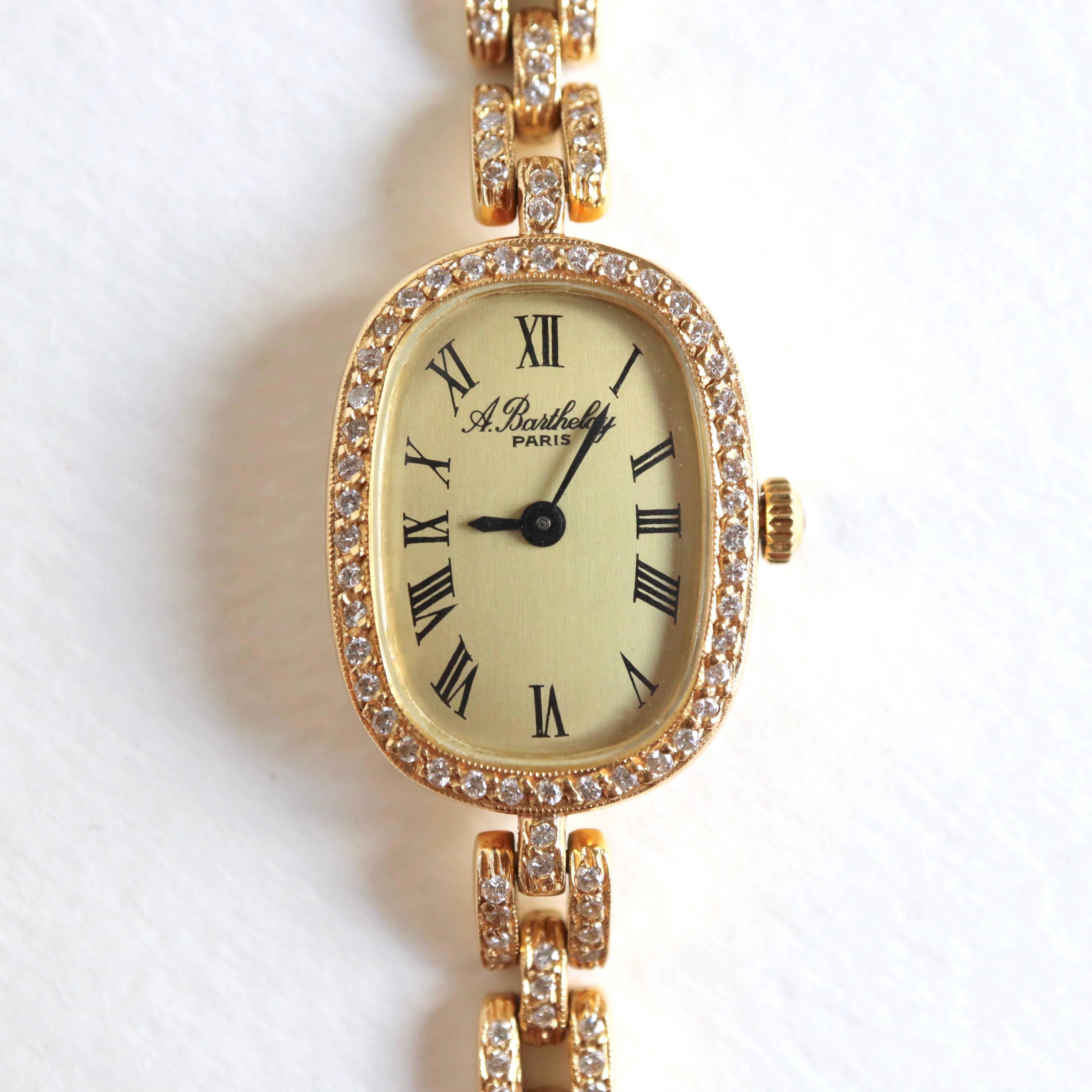 Alexis Barthelay Watch 18K Gold and Diamonds In Good Condition For Sale In Paris, FR