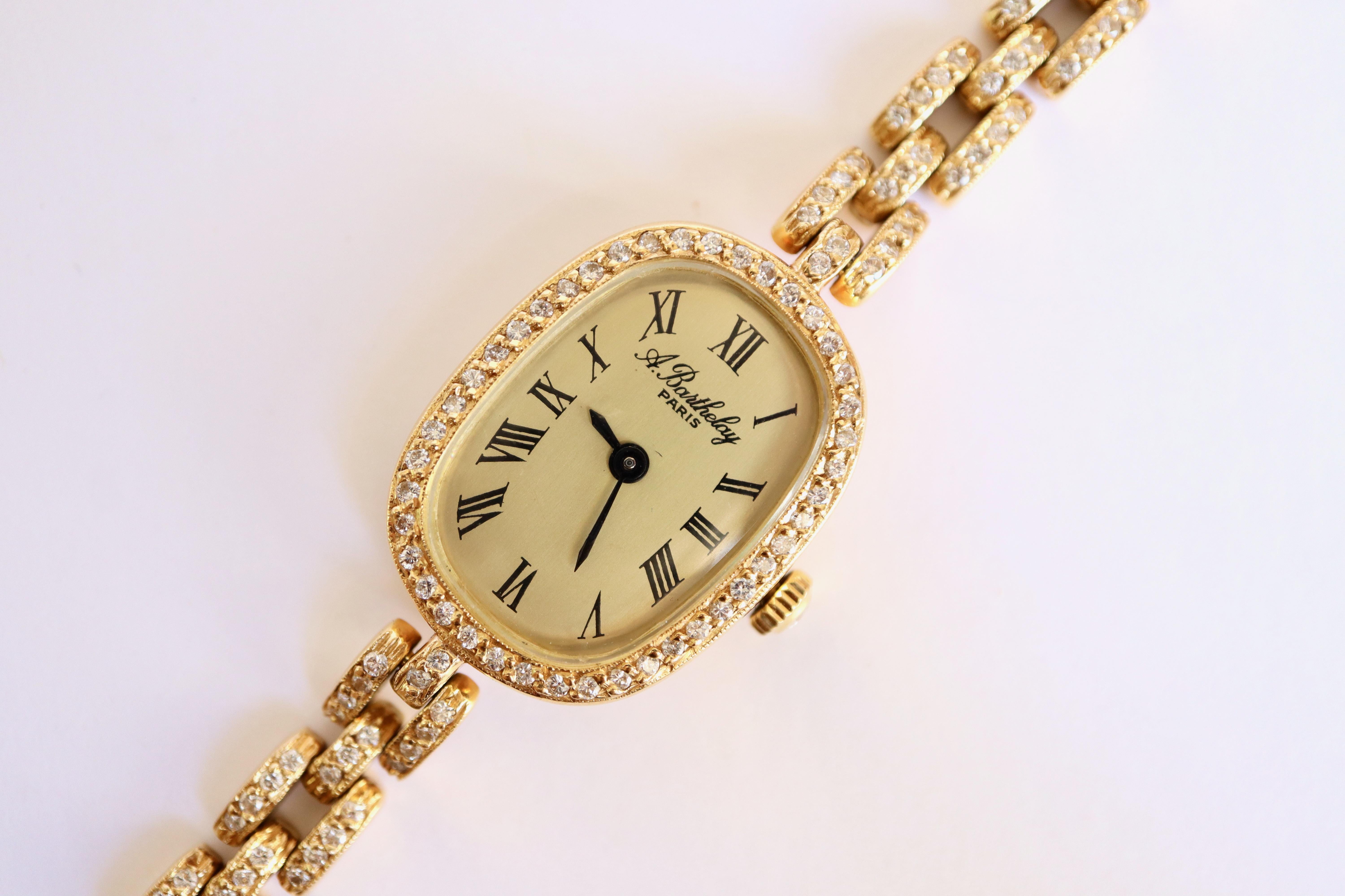 Women's Alexis Barthelay Watch 18K Gold and Diamonds For Sale