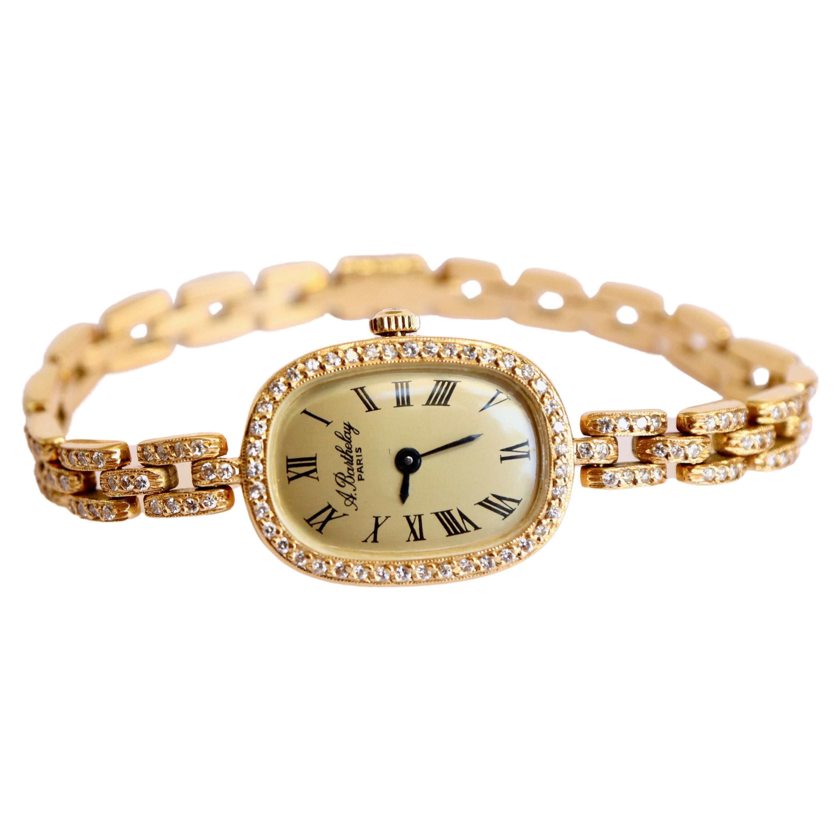 Alexis Barthelay Watch 18K Gold and Diamonds For Sale