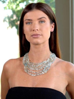 Collana contemporanea di Alexis Bittar del 2000 con perline di acquamarina e pietre miste, in oro 18 carati