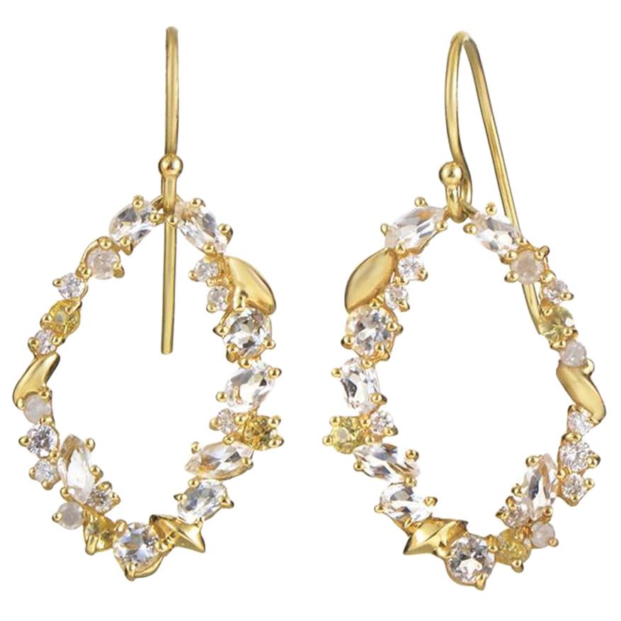 Alexis Bittar Diamond and Gemstone Chandelier Earrings For Sale