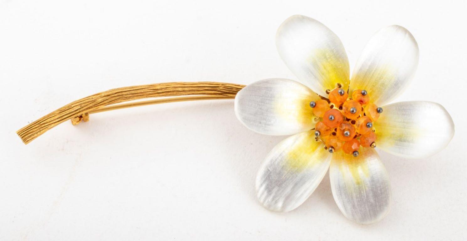 Alexis Bittar Edelstein montiert Lucite Blume Pins, 4 im Zustand „Hervorragend“ im Angebot in New York, NY