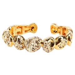 Alexis Bittar Gold Embellished Pebble Cuff Bracelet