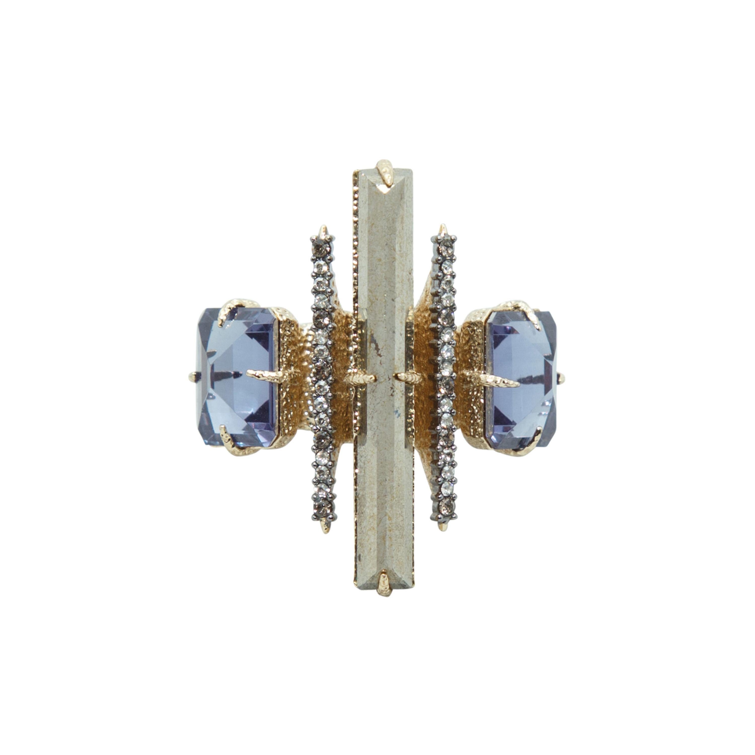 Alexis Bittar Gold-Tone 
Periwinkle Cocktail Ring