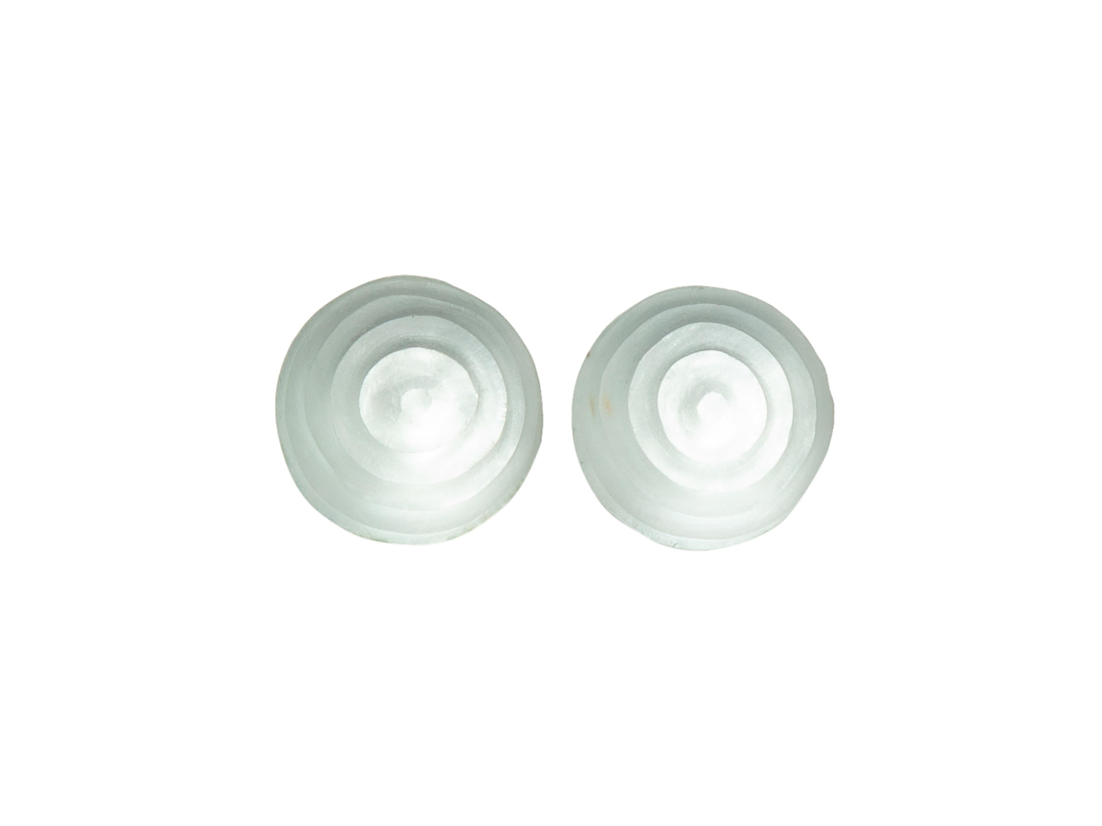Product details: Light blue swirl clip-on earrings by Alexis Bittar. 0.9