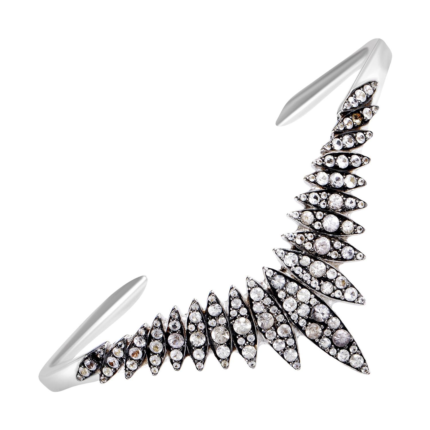 Alexis Bittar Marquis Sterling Silver White Sapphire Cuff Bracelet