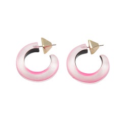 Alexis Bittar Pink Lucite Hoop Earrings