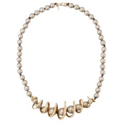 Alexis Bittar - Collier de perles grises en spirale en cristal Swarovski signé par le designer