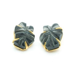 Alexis Bittar Vintage Resin Rock Clip-on Earrings, 90s