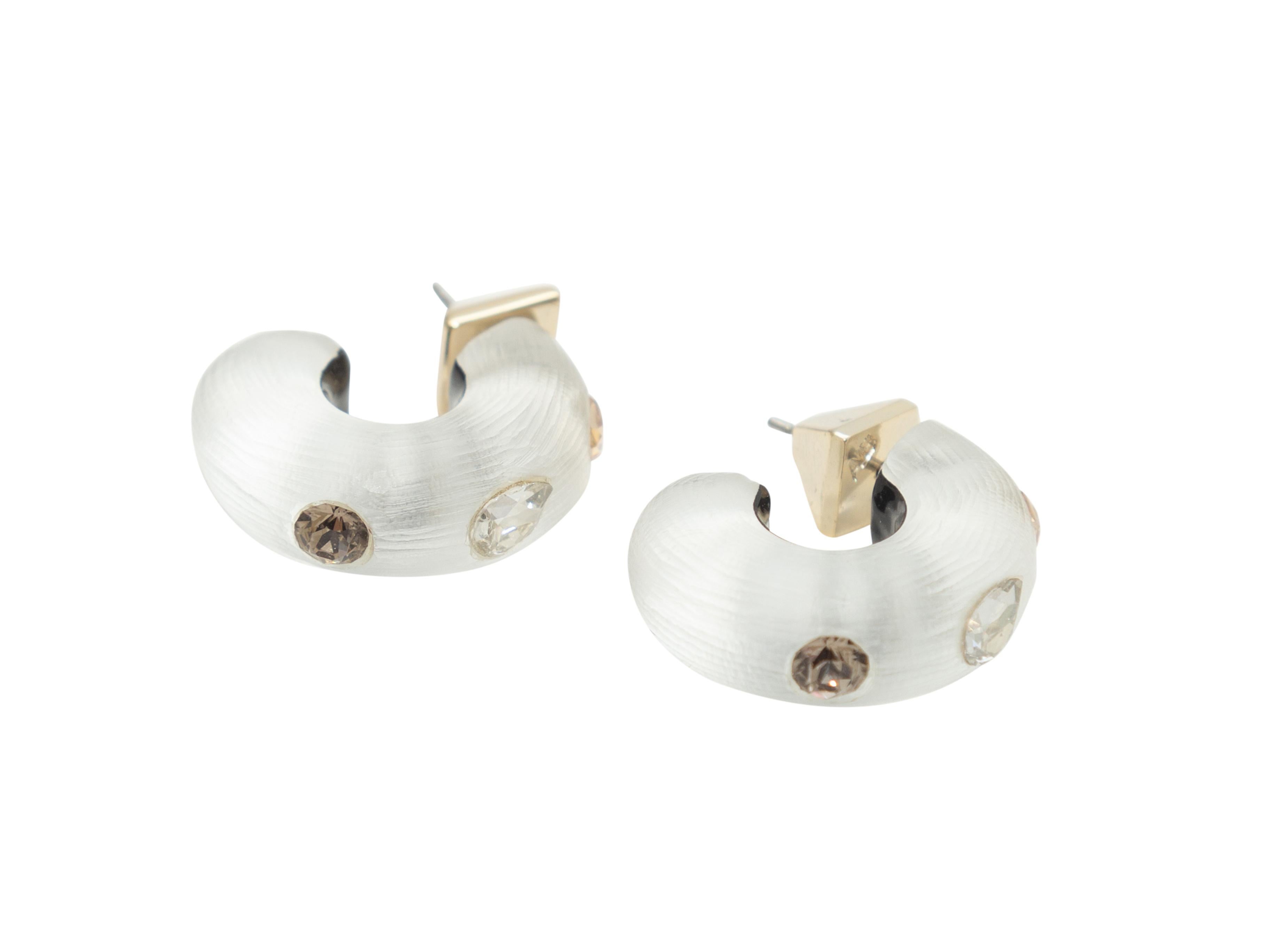 Product details: White lucite crystal-embellished hoop earrings by Alexis Bittar. 2
