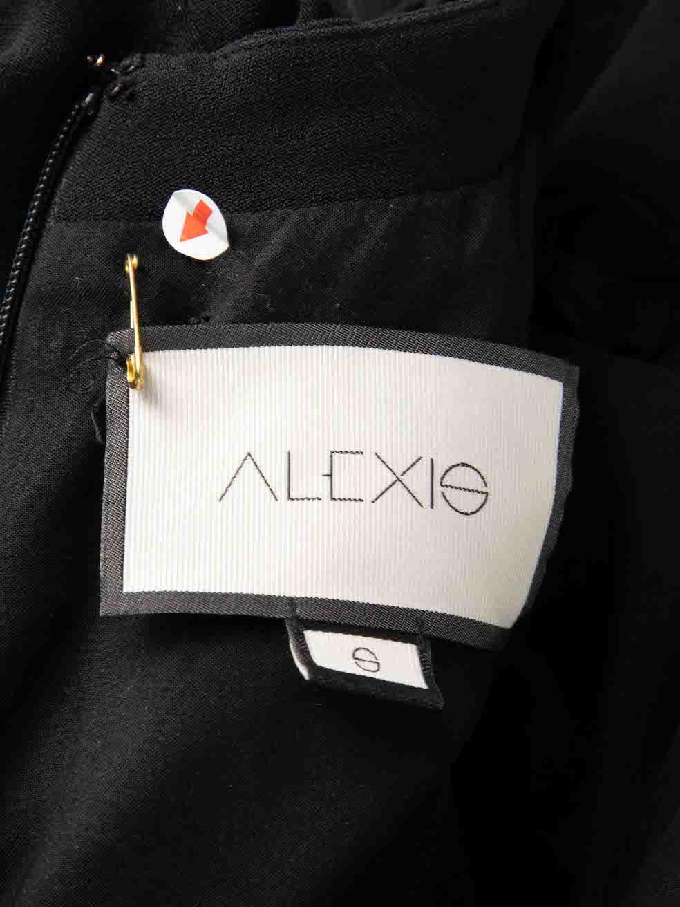 Alexis Schwarzes langärmeliges Minikleid mit Rüschenbesatz Größe S im Angebot 2