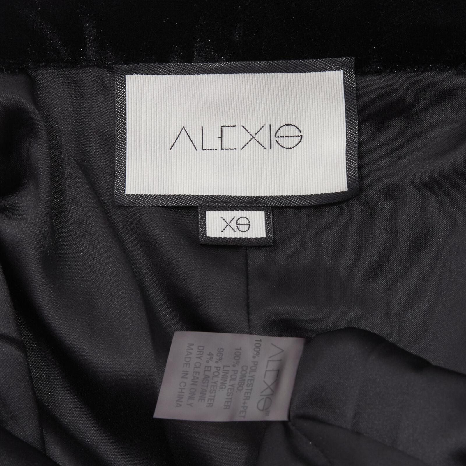 ALEXIS black sequins velvet waistband bell bottom flared party pants XS 5