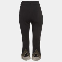 Alexis Black Stretch Crepe Fringed Pants S