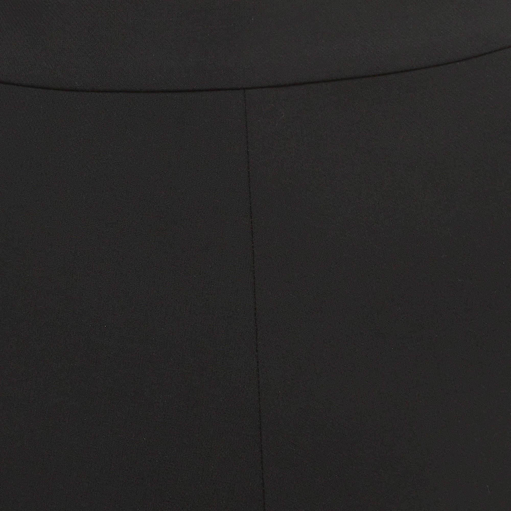Alexis Black Stretch Crepe Fringed Pants S In New Condition For Sale In Dubai, Al Qouz 2