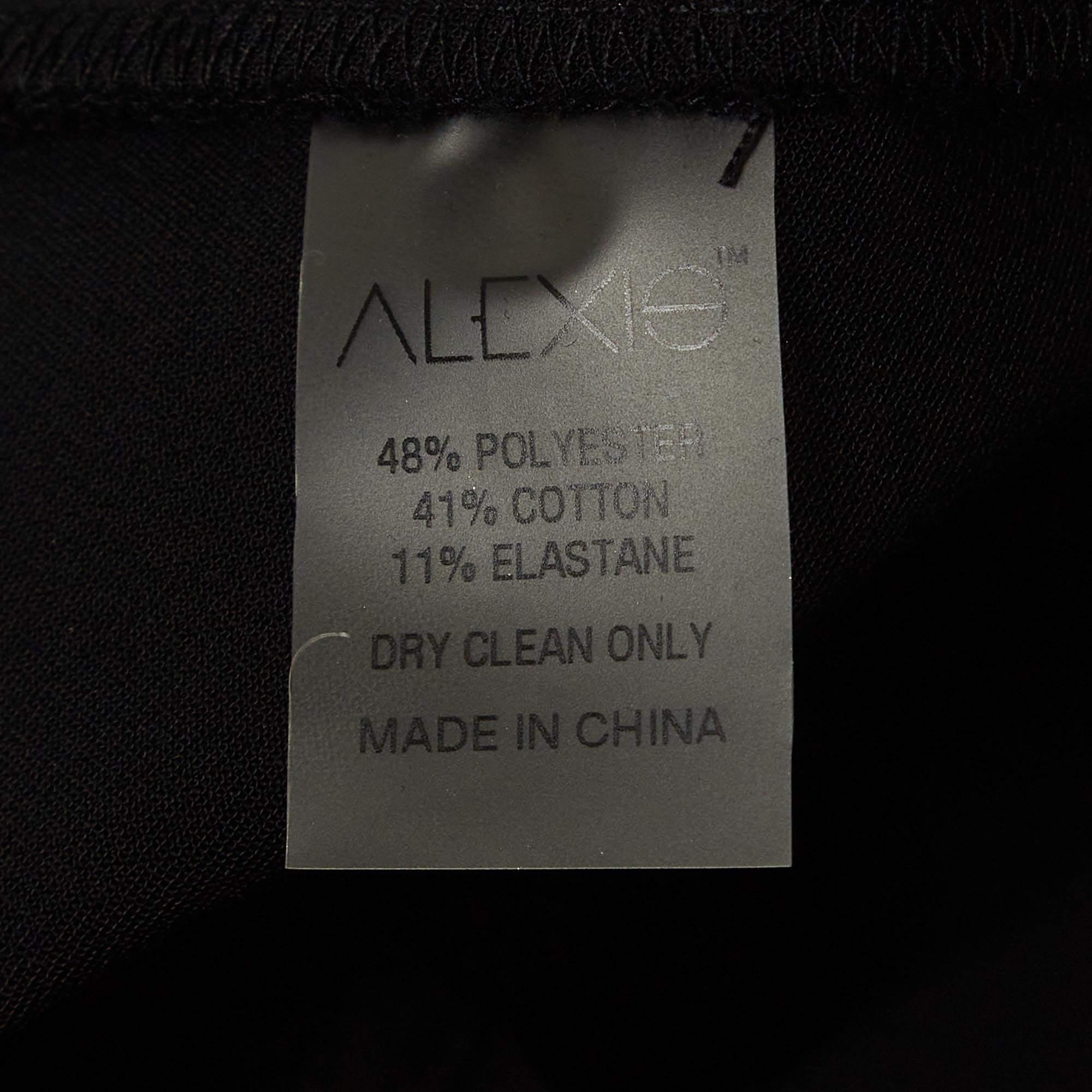 Alexis Black Stretch Crepe Fringed Pants S For Sale 2