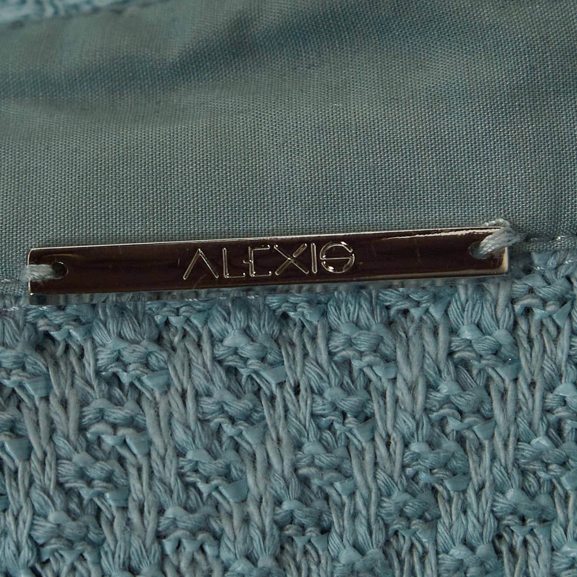 Women's Alexis Blue Cotton Crochet Shirt and Kiana Pants Set M/S For Sale