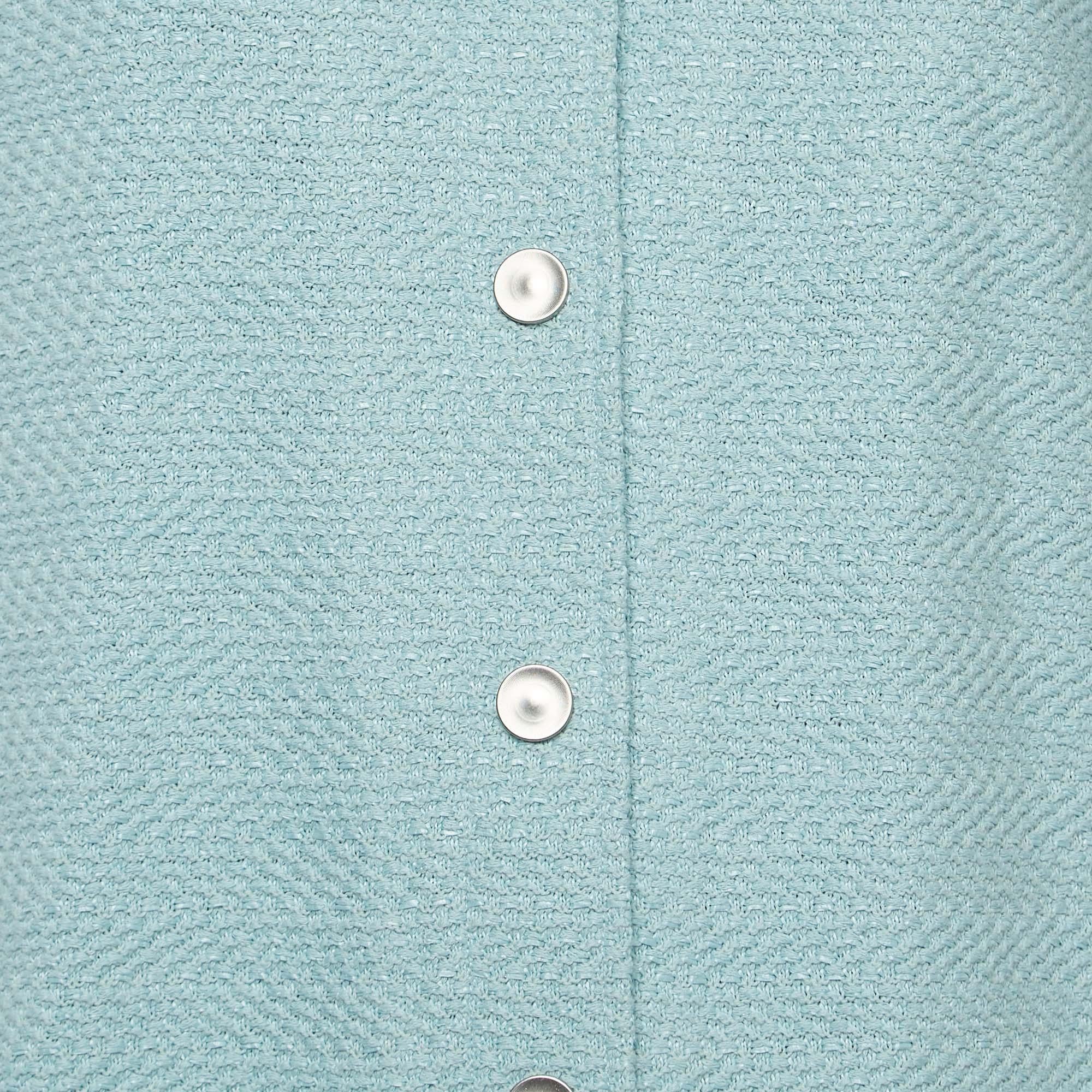 Alexis Blue Cotton Crochet Shirt and Kiana Pants Set M/S For Sale 1