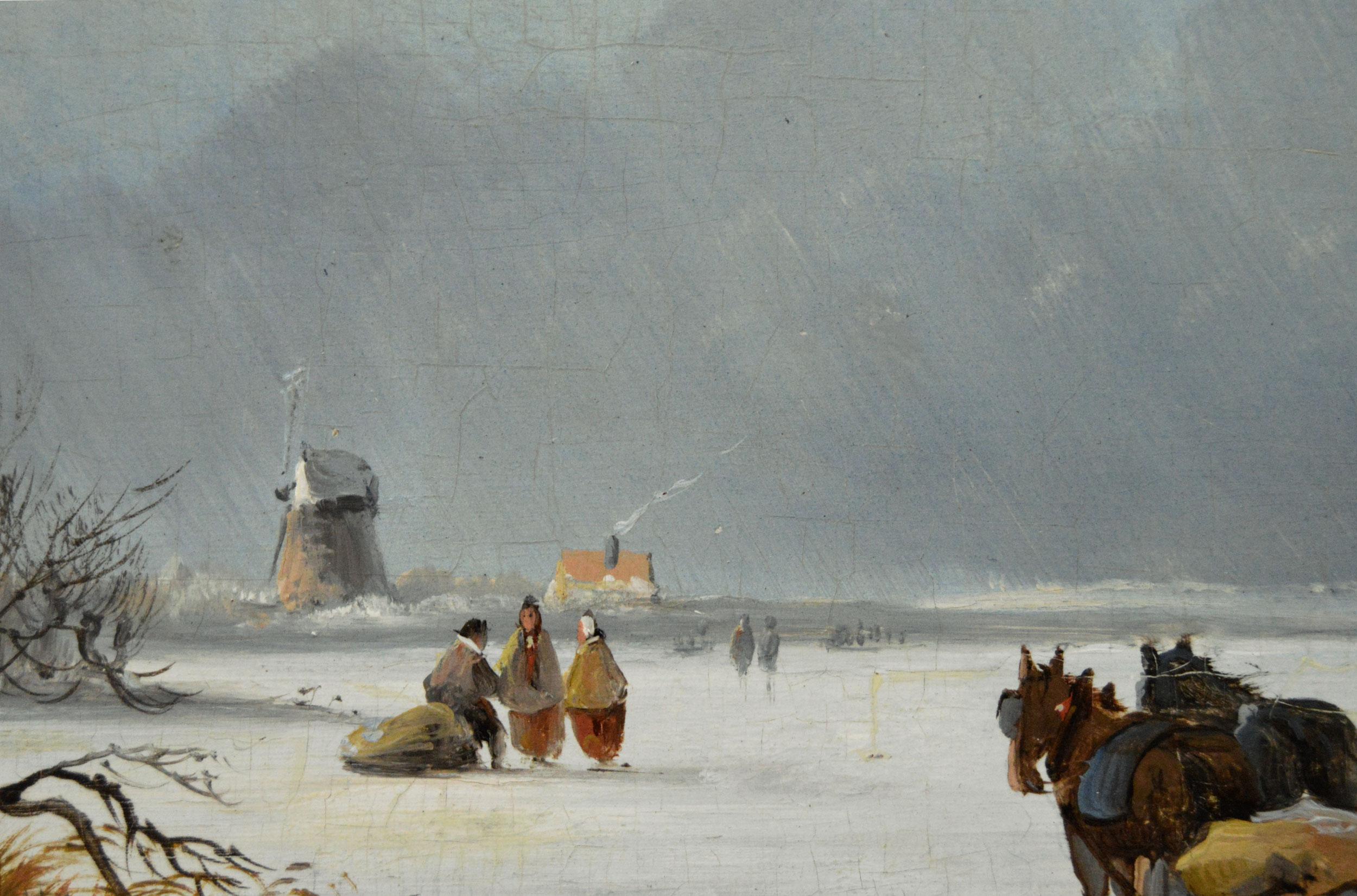Alexis De Leeuw
Belga, (1822-1900)
A. Winter
Olio su pannello, firmato
Dimensioni dell'immagine: 10,25 pollici x 14,25 pollici 
Dimensioni comprensive di cornice: 18 pollici x 22 pollici
Provenienza: Cooling Galleries, 92 New Bond Street,
