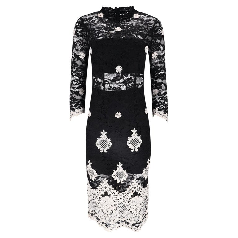 alexis black floral dress Alexis Lettice Long Sleeve Floral Lace Dress in Black