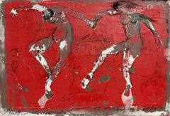 French Neo Expressionist Mixed Media Impasto Dancing Painting Alexis Gorodine