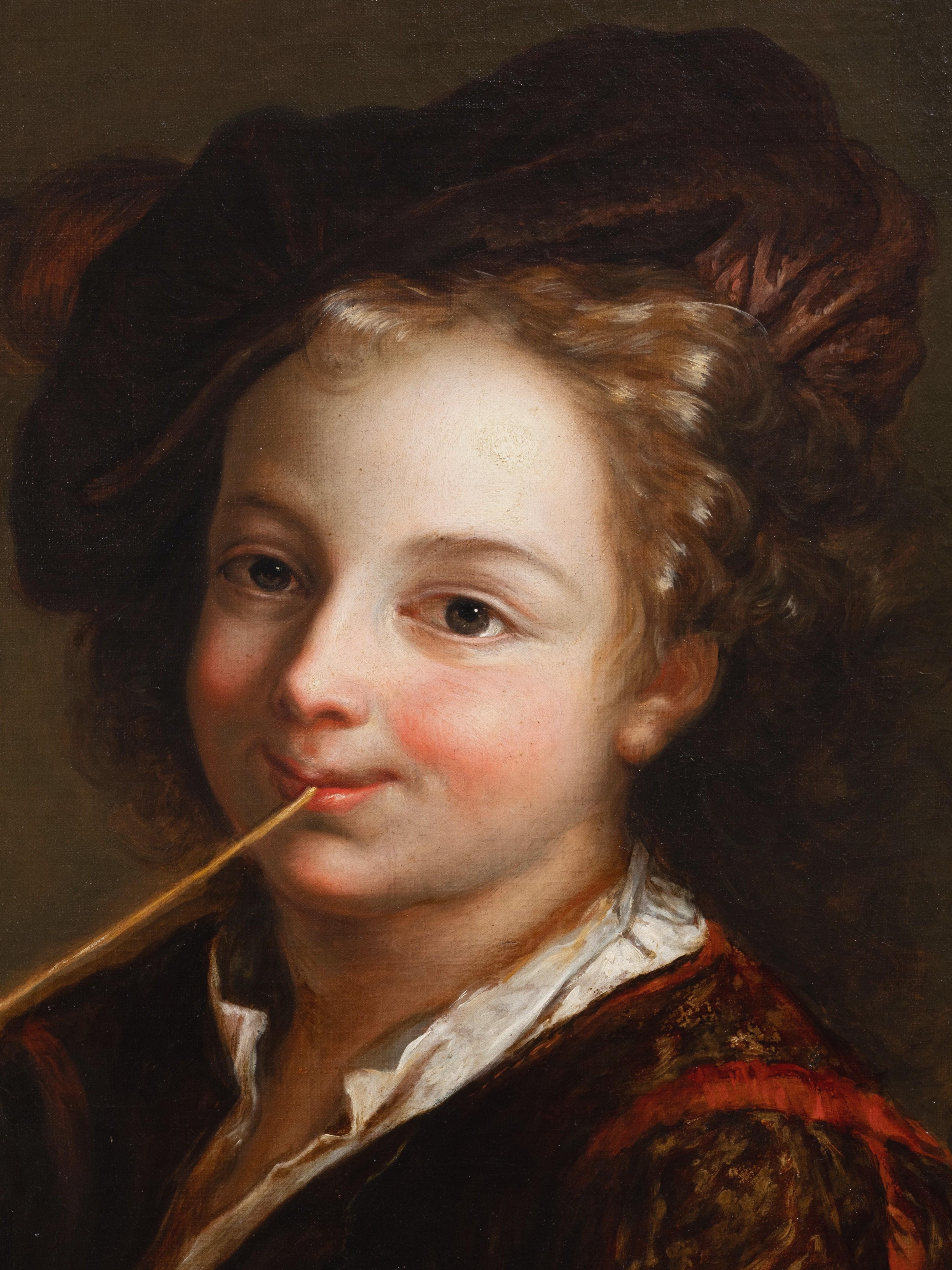Boy blowing soap bubbles, studio of Alexis Grimou, French, early 18th c. Paris For Sale 3