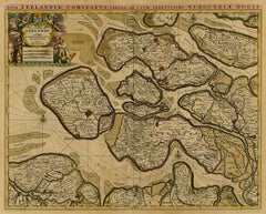 Antique map - The Duchy of Zeeland by Jaillot - Handcoloured engraving - 17th c.