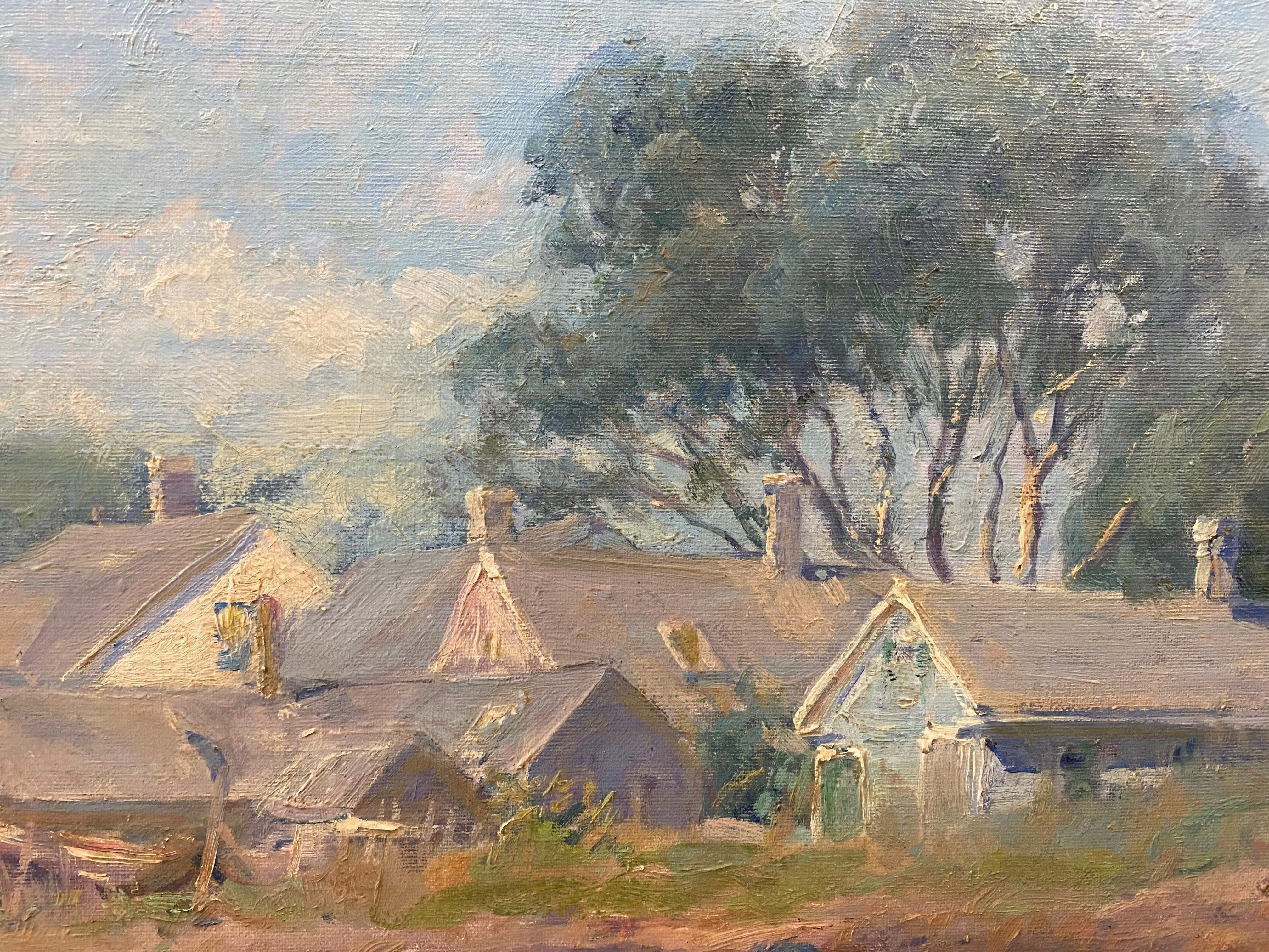 Mentre la marea è fuori, Provincetown - Painting Impressionismo americano di Alexis Jean Fournier