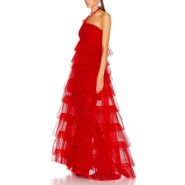 Alexis Justina Tiered Tulle Halterneck Gown at 1stDibs | alexis allora gown,  alexis gown, alexis allora strapless gown