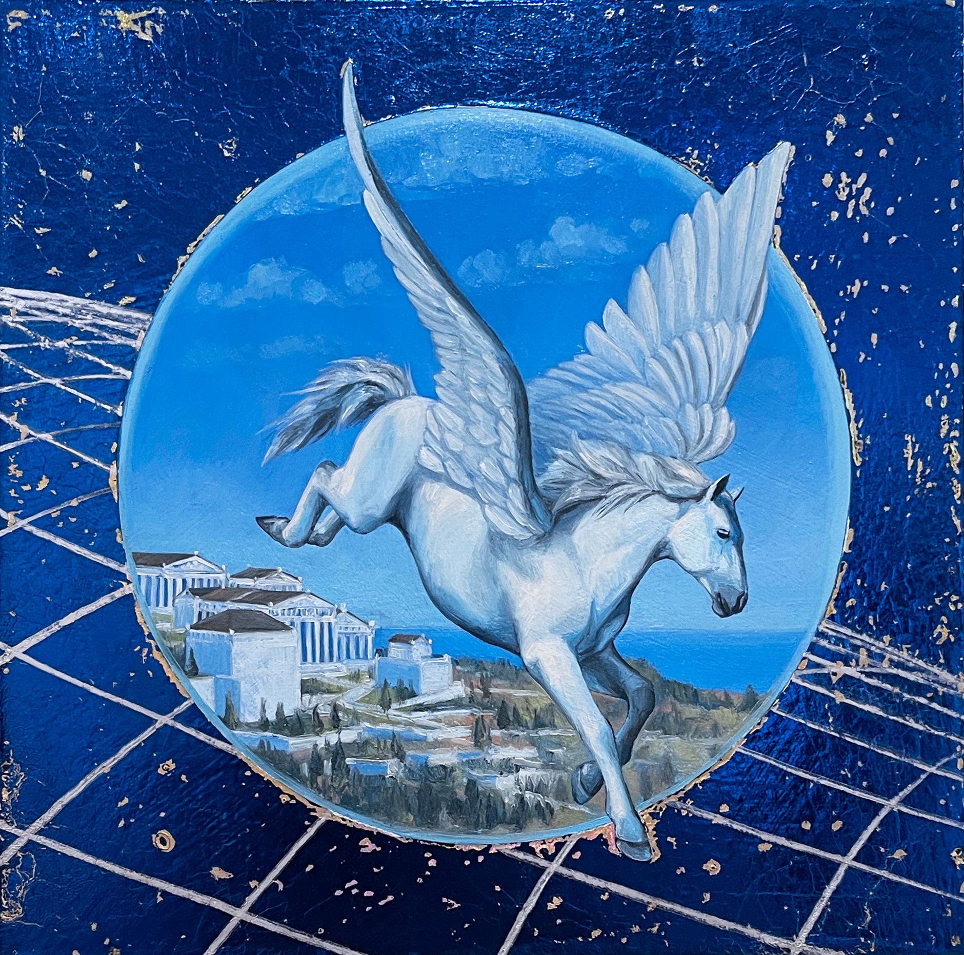 Pegasus Flight - Contemporain Painting par Alexis Kandra