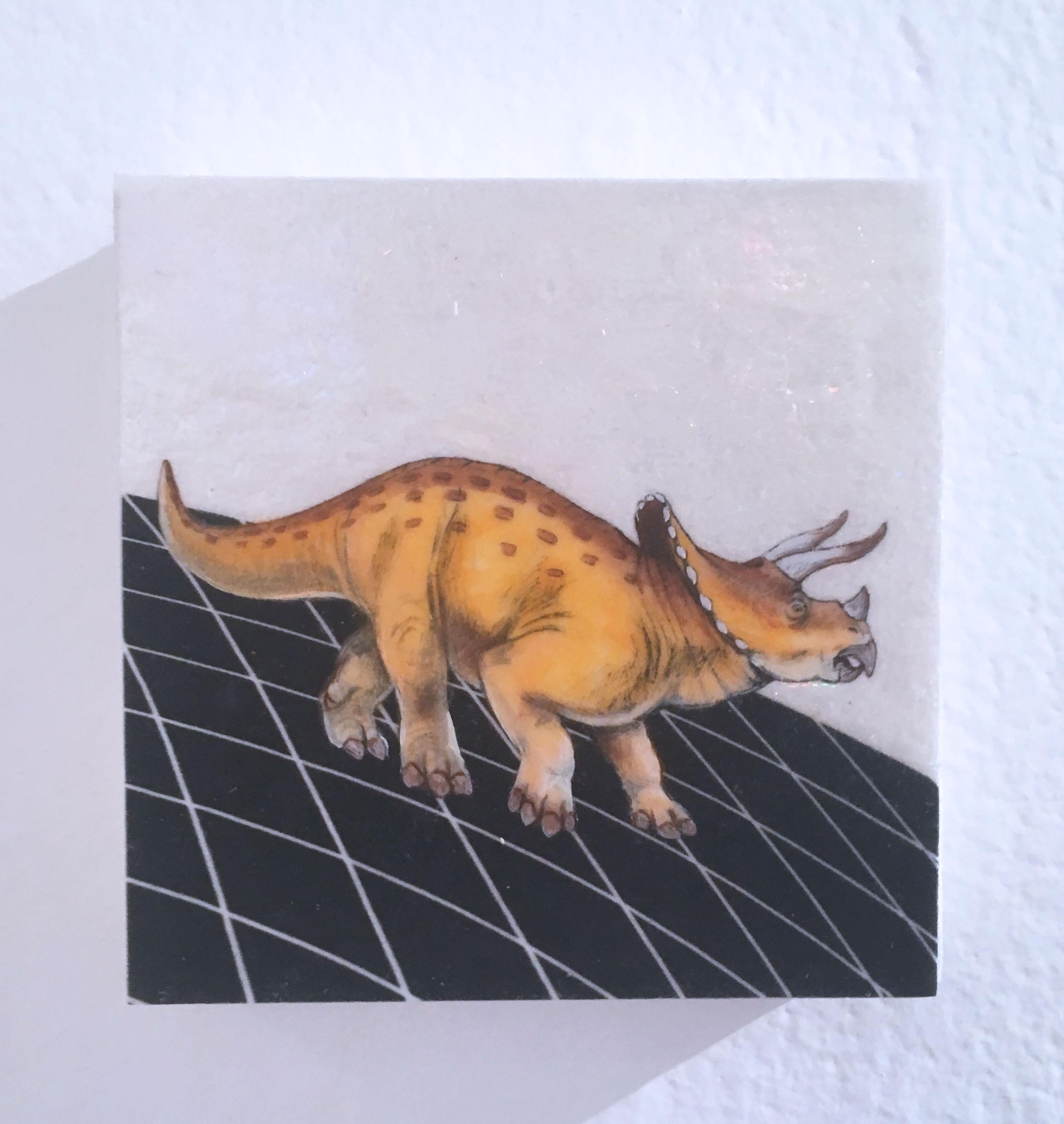 Traveling Triceratops - Painting by Alexis Kandra