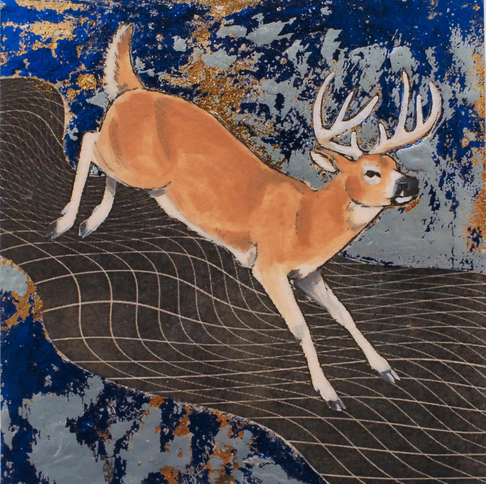 Alexis Kandra Figurative Painting - Winter Buck, 2019