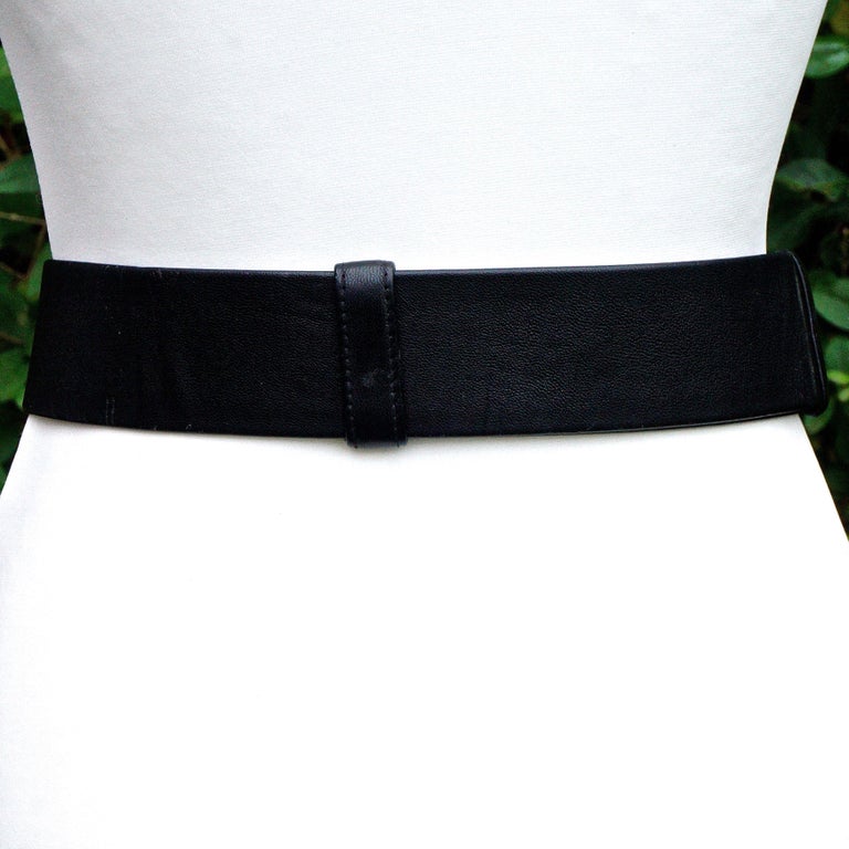 Alexis Kirk Black Leather Belt with Semi Precious Stones  display picture 1