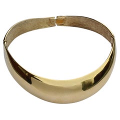 Collier ras du cou en plaqué or Alexis Kirk circa 1980