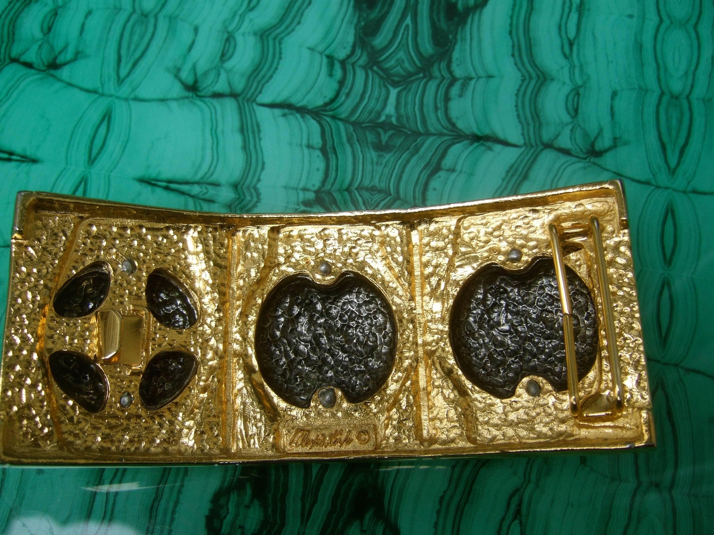 Alexis Kirk Massive Gilt Metal Roman Medallion Belt Buckle circa 1980s For Sale 8