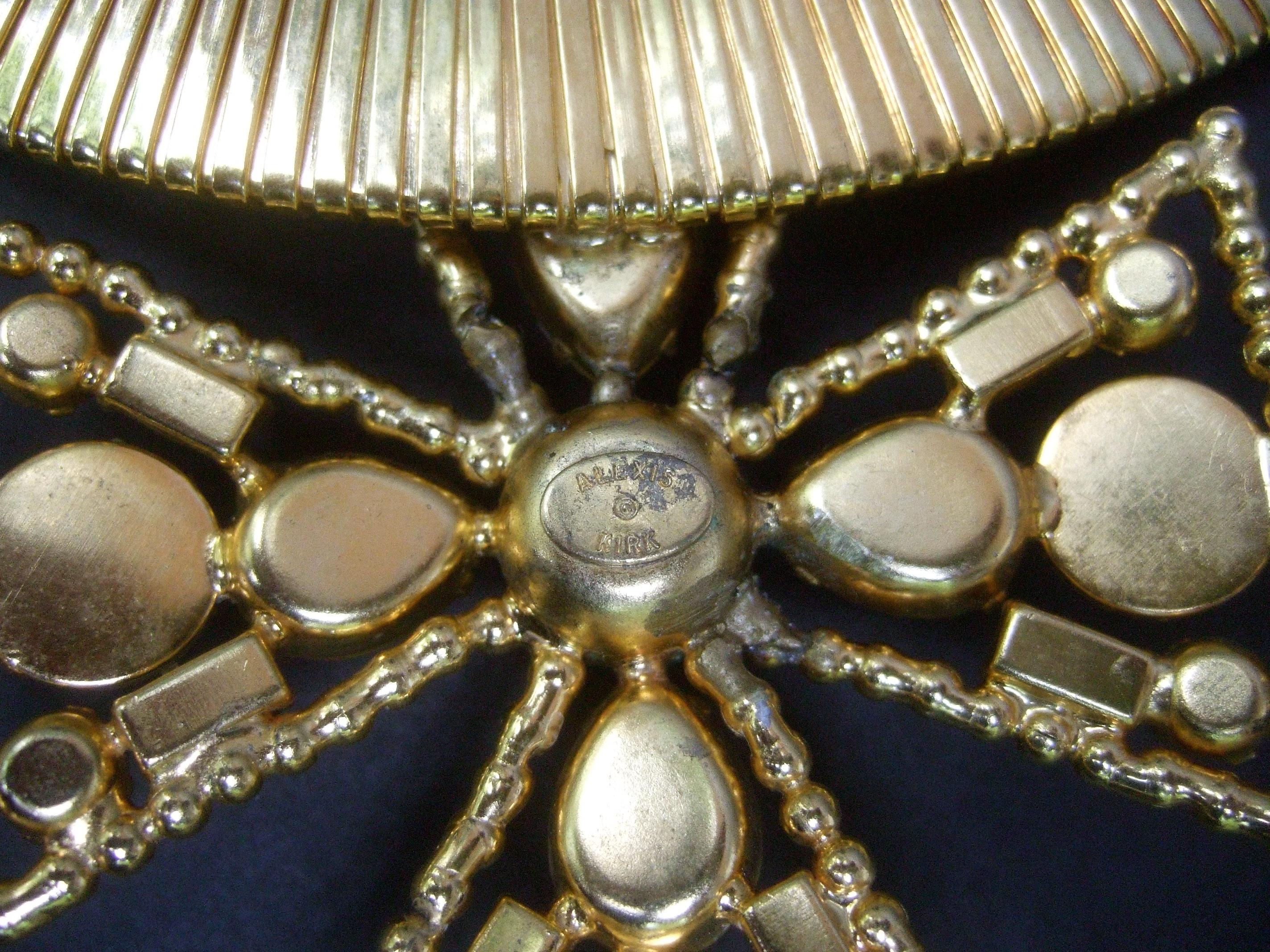 Alexis Kirk Massive Glass Jeweled Maltese Cross Choker Necklace c 1980 11