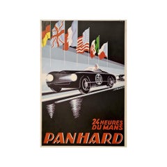 Vintage 1959 Original poster of Alexis Kow for the 24h of Le Mans - Panhard