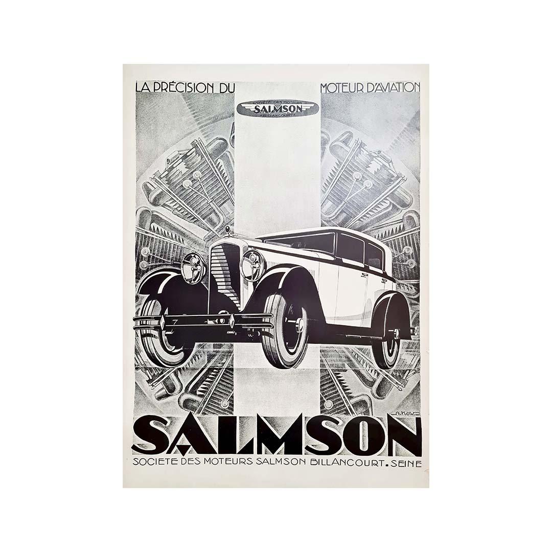 Originalplakat von Alexis Kow für die Salmson-Autos – Art déco