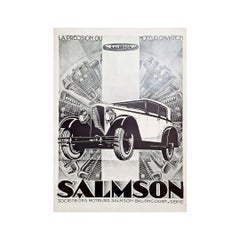 Originalplakat von Alexis Kow für die Salmson-Autos – Art déco