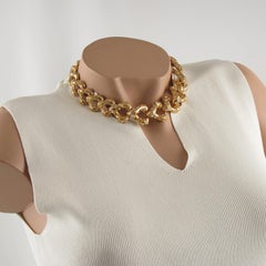 Alexis Lahellec Paris Gilt Metal Jeweled Choker Necklace