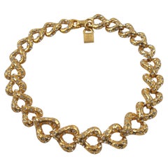Alexis Lahellec Paris Gilt Metal Jeweled Choker Necklace