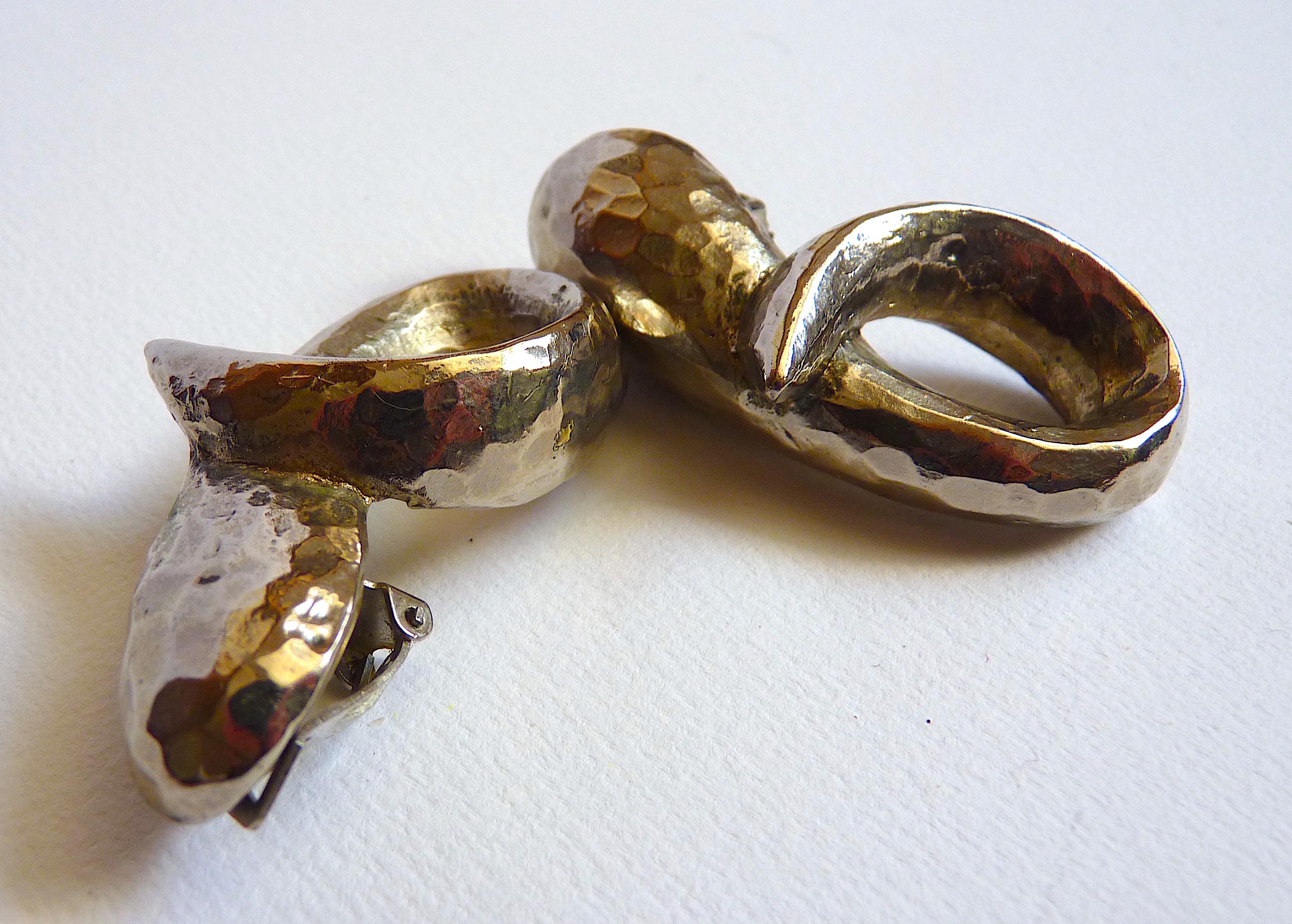 Alexis Lahellec Paris Snake Clip On Earrings from the 1980s 1