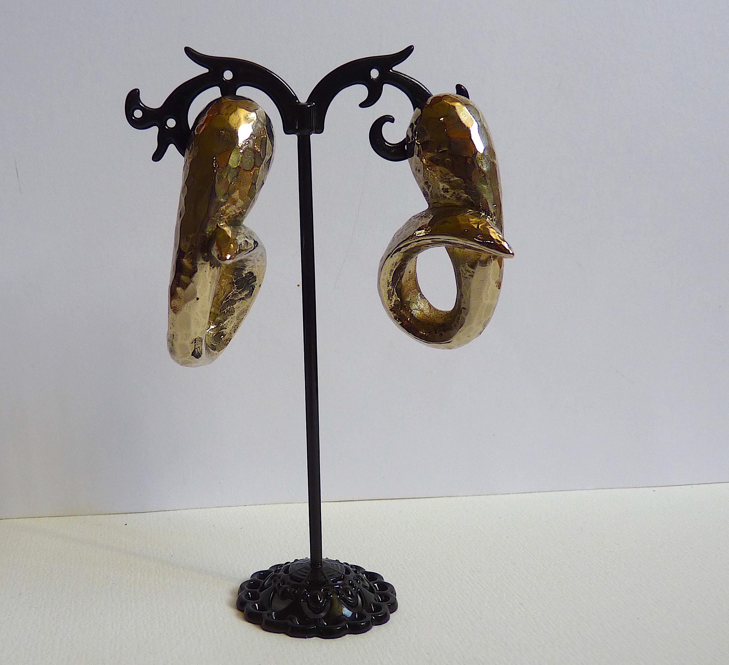 Alexis Lahellec Paris Snake Clip On Earrings from the 1980s 2