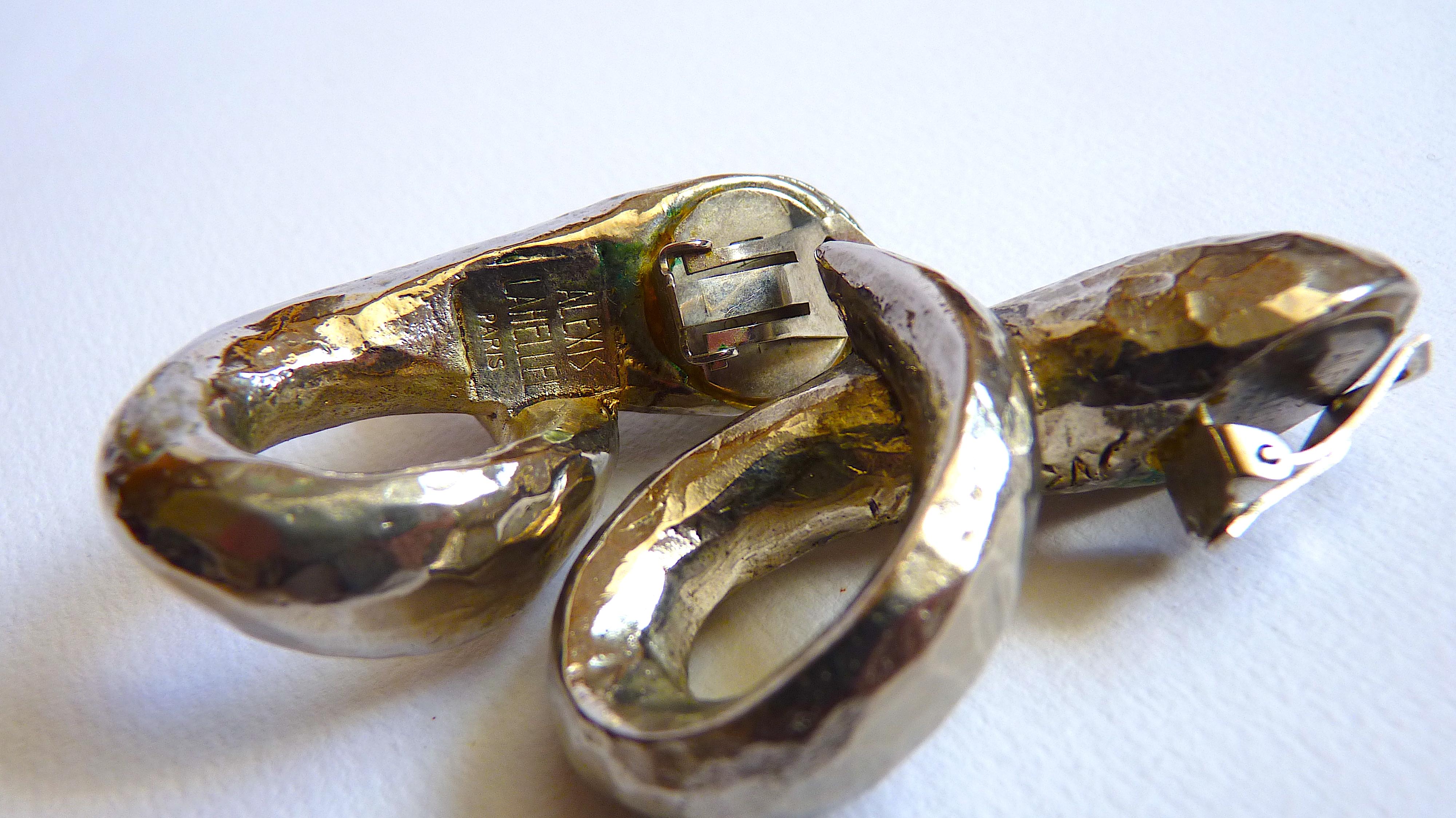 Alexis Lahellec Paris Snake Clip On Earrings from the 1980s 3